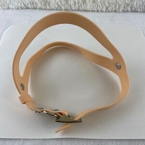 Nosey P Silicone Dog Harness Peach Apricot Waterproof Silver Buckle